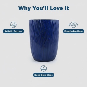 Maceta Moderna de Cerámica con Orificios de Drenaje, Acabado Esmaltado, Duradera para Uso en Interiores/Exteriores, para Suelo y Jardín - Product Image 5