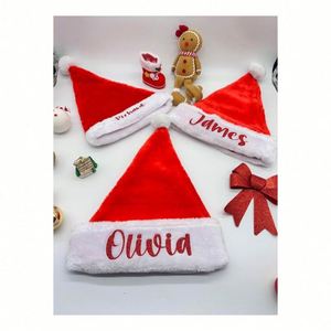 Chapeaux de Noël personnalisés avec logo, chapeaux de Père Noël épais en peluche douce pour adultes et enfants, promotionnels - Product Image 6