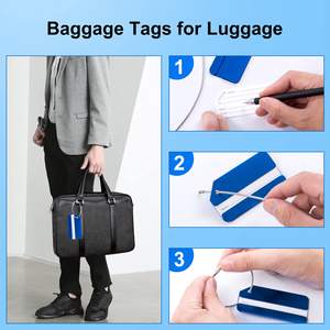 Étiquettes de bagages personnalisées en alliage d'aluminium de haute qualité, avec porte-carte d'identité et boucle en acier inoxydable, résistantes à l'eau - Vente en gros usine - Product Image 4