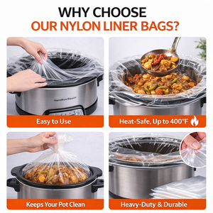Sacs de protection en nylon jetables résistants à la chaleur pour mijoteuse, antiadhésifs, faciles à nettoyer, compatibles avec la plupart des Crock-Pots - Product Image 4