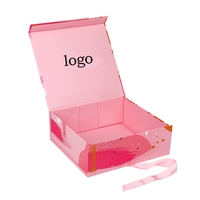 Boîte à dragées rose avec ruban, fermeture magnétique, pliable, personnalisable avec logo, pour demande en mariage demoiselle d'honneur, vente en gros