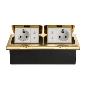 Enchufe de Piso Empotrado de Alta Resistencia <span class=keywords><strong>con</strong></span> Cubierta de Cierre Suave y <span class=keywords><strong>Doble</strong></span> Toma de Corriente para Instalación en Oficinas y Hogares - Product Image 2