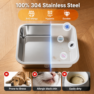 Fontaine à <span class=keywords><strong>eau</strong></span> pour animaux de compagnie professionnelle en acier inoxydable extra large de 12 L, <span class=keywords><strong>distributeur</strong></span> d'<span class=keywords><strong>eau</strong></span> automatique pour chat et <span class=keywords><strong>chien</strong></span>, pour plusieurs animaux de grande taille - Product Image 4