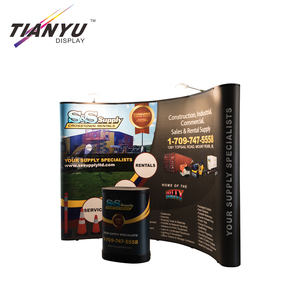 Đen có thể gập lại Triển Lãm Đứng Kit xách tay Pop Up tường Backdrop triển lãm thương mại hiển thị đường cong Hội đồng triển lãm với Moveable đứng - Product Image 1