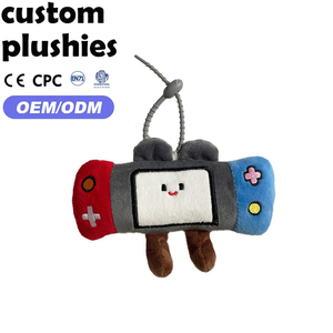 Porte-clés en peluche manette de jeu dessin animé, couleurs rouge et bleu, breloque de sac en forme de manette de jeu portable, cadeau pour les joueurs et les adolescents - Grande Vente - Product Image 1