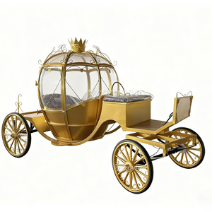 Chariot de mariage royal électrique de haute qualité, type citrouille de Cendrillon, à 4 roues, alimenté par batterie, couleur personnalisable - Product Image 4