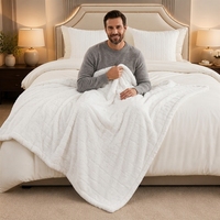 Couverture de lit d'hiver en fourrure de lapin artificielle 3D sculptée, double couche, super douce et chaude, en jacquard, pour hôtel et maison