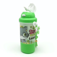 Bouteilles d'eau en gros personnalisées avec logo, écologiques, à double compartiment, motif lapin et grenouille, avec paille et ouverture directe pour enfants à l'école