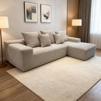 Modernes Modulares Memory-Schaum L-förmiges Sofa für Apartment, Wohnzimmer, Hotel, Villa mit Hochdichtem Schwamm, 0,6 Zoll Komprimiert, 2/3-Sitzer Ecksofa