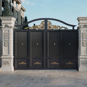 <span class=keywords><strong>Portail</strong></span> Coulissant Automatique Motorisé en Alliage d'Aluminium Contemporain à <span class=keywords><strong>Double</strong></span> Volet Personnalisé pour Villa et Appartement, Écologique et Durable - Product Image 3