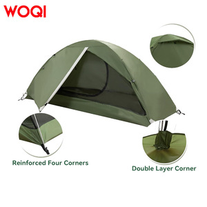 Tente de camping ultralégère imperméable Woqi pour 1 à 2 personnes, vert militaire, compacte, facile à installer, tente d'extérieur trois saisons - Product Image 4