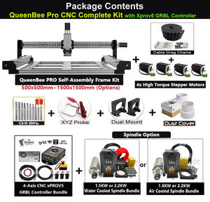 خصم 20% على مجموعة QueenBee PRO CNC الكاملة عالية الجودة من BulkMan3D مع نظام XPROV5 GRBL ومحركات ذات حلقة مفتوحة 2.45 نيوتن متر وآلة راوتر خشب رباعية المحاور - Product Image 2