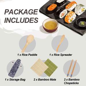 Bambu DIY Sushi Membuat Set Bambu Sushi Rolling Kit Non Tongkat Mesin Pembuat Sushi 2 Pasang Sumpit - Product Image 6
