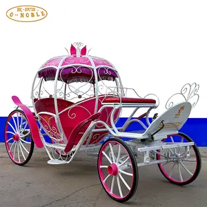 Princess White Pumpkin Wedding Horse Drawn Carriage Wedding Buggy Carriage For Sale
