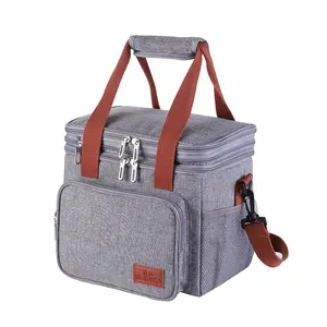 Lunch Bag for Women Men Double Deck Lunch Box Leak proof Insulated Soft Large Lunch Cooler Bag