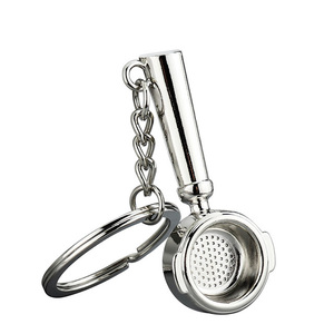 Kahve aletleri için 3D kahve fincanı kolye Metal anahtarlık Gift hediye kahve severler anahtarlık