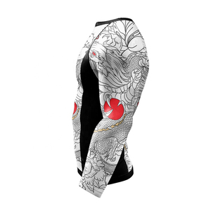 Haut de compression à manches longues avec motif dragon imprimé par sublimation, Rash Guard à séchage rapide, sous-vêtement de sport pour la gym et l'entraînement, OEM en gros - Product Image 1