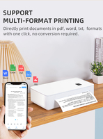 Portable Mini A4 Imprimante Thermique BT USB WIFI Sans Fil 300 Dpi Résolution Noir et Blanc Sans Encre Prend En Charge L'impression Sur Papier