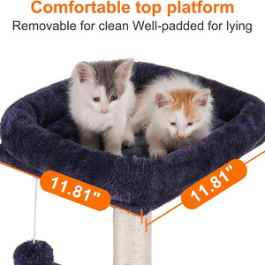 ผู้ผลิต Petdom ขายส่งต้นไม้คอนโดทรงหอคอยสีเทา เบจ น้ำตาล - Product Image 3