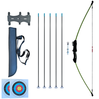 Arc à poulies droit Phantom vert 20 lb et ensemble de flèches à ventouse avec viseurs pour enfants, jouets d'entraînement au tir pour débutants