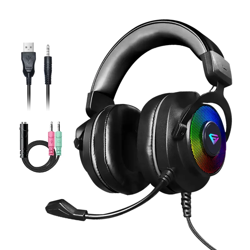 3.5mm Wired With Microphone Over Ear Bass Gamer Headsets Professional Handfree Gaming Headphones