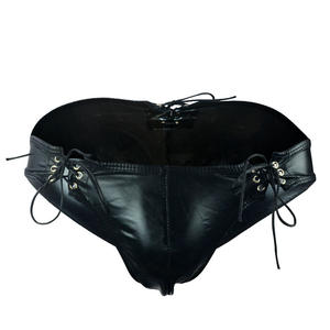 Mutande Sexy erotiche da <span class=keywords><strong>uomo</strong></span> in <span class=keywords><strong>pelle</strong></span> artificiale a vita bassa con cinturino in Jock mutande con cinturino in Jockstrap per glutei - Product Image 1