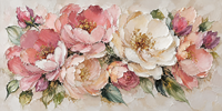 Lukisan Kanvas Bunga Merah Muda Bertekstur, Seni Dinding Bunga Peony Abstrak, Karya Seni Minyak Buatan Tangan, Dapat Disesuaikan, Romantis untuk Rumah dan Hotel