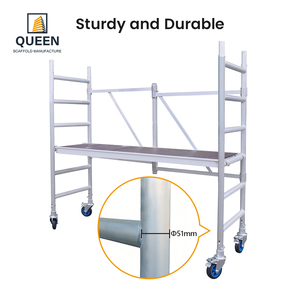 Échafaudage mobile en <span class=keywords><strong>aluminium</strong></span> pliable de type H LINYI QUEEN, capacité de charge de 450 kg, hauteur de travail de 9'8"<span class=keywords><strong>m</strong></span> - Product Image 2