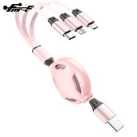 Kabel Pengisian Daya Multi Nilon Dikepang 3 Dalam 1 Kabel Pengisian Usb Kabel Pengisi Daya Usb 3 Dalam 1 untuk Ponsel