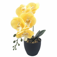 Sutra berkualitas tinggi anggrek pot realistis palsu vas Phalaenopsis untuk pernikahan Hari Valentine's Thanksgiving dekorasi wisuda lembut