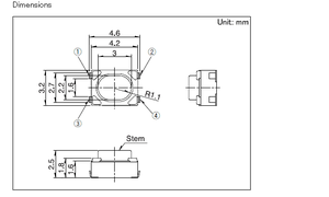 ALPS SKRPACE010 4.2mm 3.2mmコンパクト高操作力タイプミニプッシュボタンsmdタクトスイッチ - Product Image 5