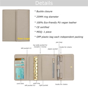 Yihe Bán Chạy Nhất A7 Thằn Lằn Da Kế Hoạch Chất Kết Dính 6 Vàng Nhẫn Bay Lá Lưỡi Bơm Lại Tiền Tổ Chức Thư Mục Túi Hình Dạng Nộp Hồ Sơ - Product Image 5