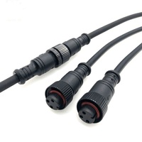 Rangkaian Kabel Konektor Sirkular Tahan Air 2 Pin Kustom dengan Kabel Harness Steker Jantan untuk Daya Pencahayaan LED