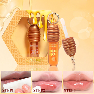 Nuevo Aceite Labial de Miel Antisequedad y Antipelado, Tratamiento Hidratante para Reducir las Arrugas de los Labios, Paleta de Colores con Diseño de Llavero - Product Image 1