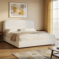 Lit de rangement rembourré avec vérin à gaz, tailles Queen et King, en tissu, avec ottoman intégré, pour vente en gros, OEM ODM, mobilier de chambre
