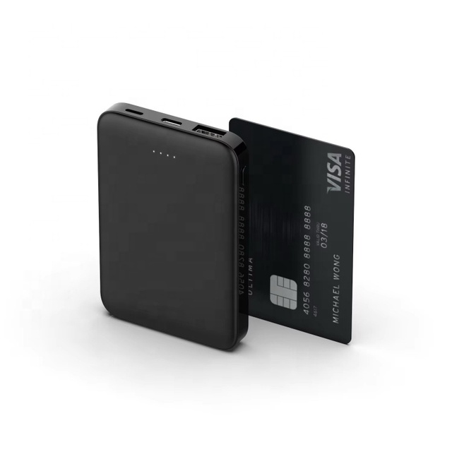 New High Capacity Portable Power Bank 5000mAh Ultra Slim Credit Card Size with Double USB for Outdoor Use