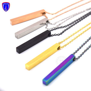 Collana Lunga Tridimensionale in Acciaio Inossidabile, Incisione Personalizzabile, Accessori per Gioielli Fai-<span class=keywords><strong>da</strong></span>-Te, Ciondolo - Product Image 5