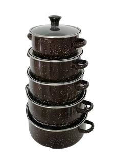 Juego de cazuela esmaltada de diseño clásico europeo de gran oferta, 5 uds., inducción de fondo de Metal para uso doméstico, restaurantes y hoteles comerciales - Product Image 2