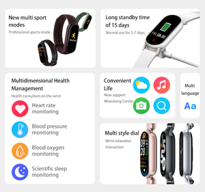 Ultimo Modello di <span class=keywords><strong>Fitness</strong></span> Tracker M7 M8 M9, Smartwatch con Monitoraggio del Sonno e della Frequenza Cardiaca, <span class=keywords><strong>Orologio</strong></span> <span class=keywords><strong>Fitness</strong></span> Intelligente - Product Image 3