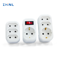 Adaptateur de prise électrique multi-prises de voyage avec protection de sécurité CE RoHS, couleur et logo personnalisés ZHNL OEM