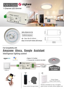 Contrôleur de pilote <span class=keywords><strong>LED</strong></span> Zigbee 1 canal, entrée 12-48VDC, mise à jour du micrologiciel OTA, mise en réseau automatique sans passerelle SR-ZG9101CS - Product Image 5