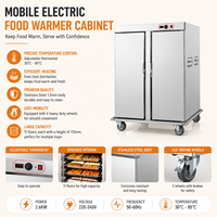 Chariot chauffant mobile grande capacité pour aliments, armoire chauffante électrique pour la restauration et les banquets, système de soufflage d'air chaud