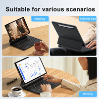 Clavier magnétique BT en gros avec touches à ciseaux et affichage numérique de la puissance pour Samsung Galaxy Tab S7+/S8+/S9+/S10+/S7 FE/S9 FE