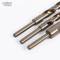 FEIDA Jeu de forets hélicoïdaux à tige réduite en stock personnalisé, pointe standard à 118 ° HSS M2 6542 pour le forage du bois et des métaux, y compris l'acier
