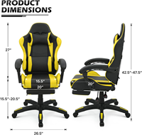 Chaise de jeu de course de haute qualité pour PC Gamer, vente en gros à bas prix, chaise ergonomique avec soutien lombaire, pivotante, en cuir, inclinable, avec repose-pieds