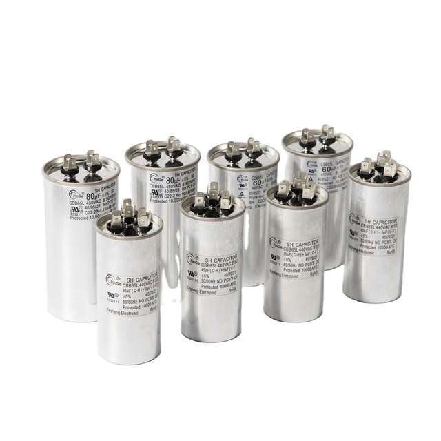 Hvac AC Motor Starting CBB65 450VAC SH Dual Core Oil Type 40 85 21 Metallized Thin Film Capacitor