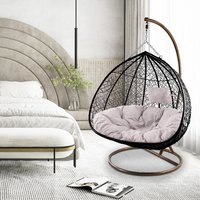 Fauteuils suspendus doubles en rotin tressé pour patio, style nid d'oiseau, pour l'extérieur
