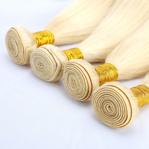 Fasci di capelli umani 11A lisci e setosi, <span class=keywords><strong>colore</strong></span> <span class=keywords><strong>biondo</strong></span> <span class=keywords><strong>chiaro</strong></span> 613, permanentabili, qualità professionale - Product Image 2