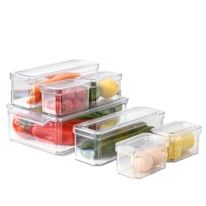 Pomeat Set of 7 Fridge Organizer Stackable Refrigerator Organizer Bins  Clear Plastic Storage Bins  Kitchen Organization