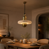 Luminaire suspendu moderne minimaliste en marbre avec abat-jour en marbre pour salon et chambre à coucher